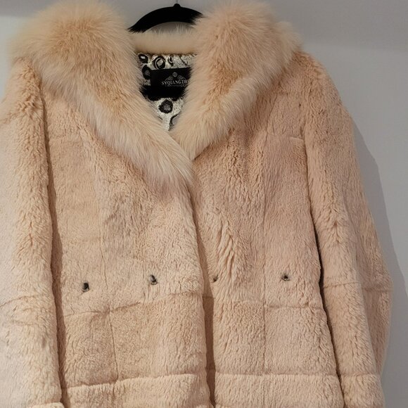 Real Rabbit and Fox Fur Coat - Picture 1 of 14